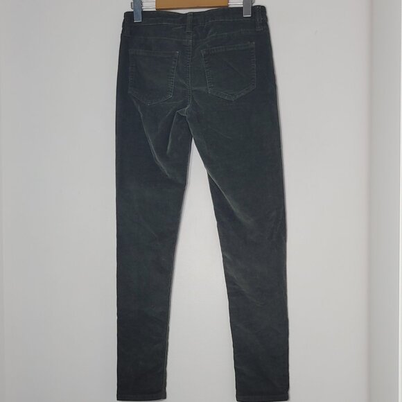 Joe Fresh Green Cotton Blend Mid Rise Slim Corduroy Straight Leg Jean Size 25 - Picture 2 of 16